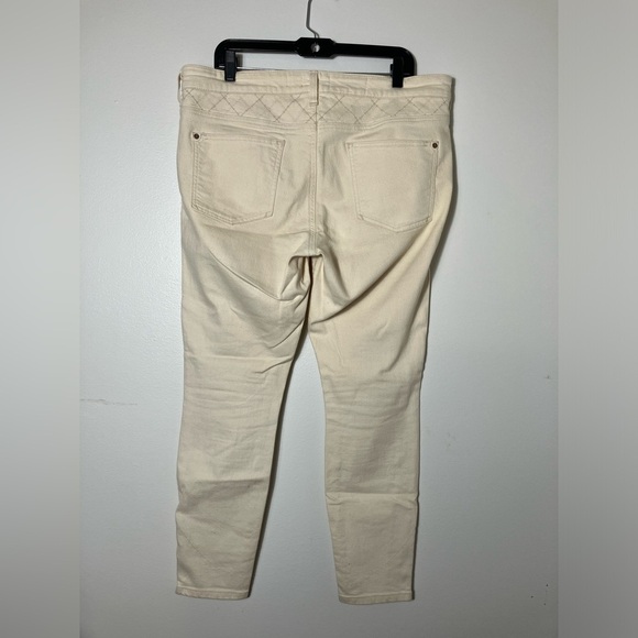 Pilcro Jeans Sz 32 Cream Skinny Zip Hem Casual Comfort Stretch - Picture 3 of 8